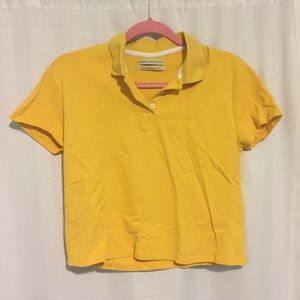 💛UO YELLOW POLO CROP TOP💛